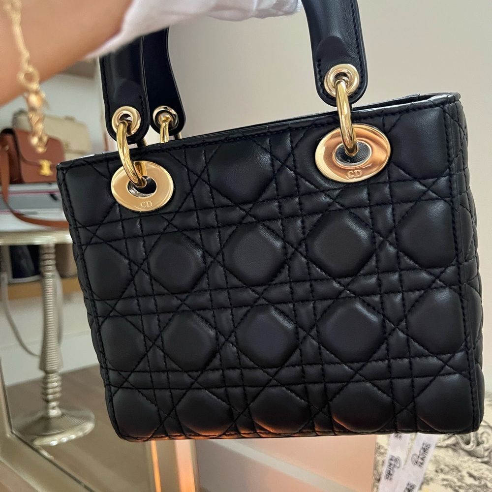 100% authentic Dior lady dior small 3 badge my abc black GHW - Picture 4 of 12